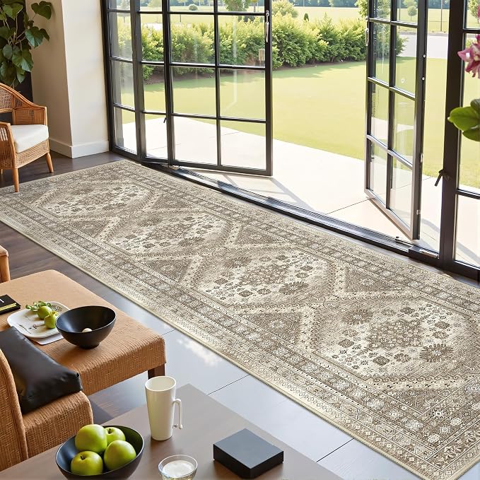 2.5x10 Kitchen Runner Rug Non Slip Vintage Washable Rugs, Carpet Runner by Restydon
