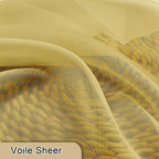 Yellow Sheer Curtains 63 Inch Length 2 Panels, Light Filtering Voile Curtain - Image 8