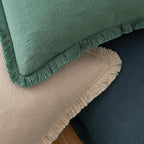 MIULEE Linen Fringe Decorative Euro Throw Pillow Covers Navy Blue 26x26 | Set - Image 4