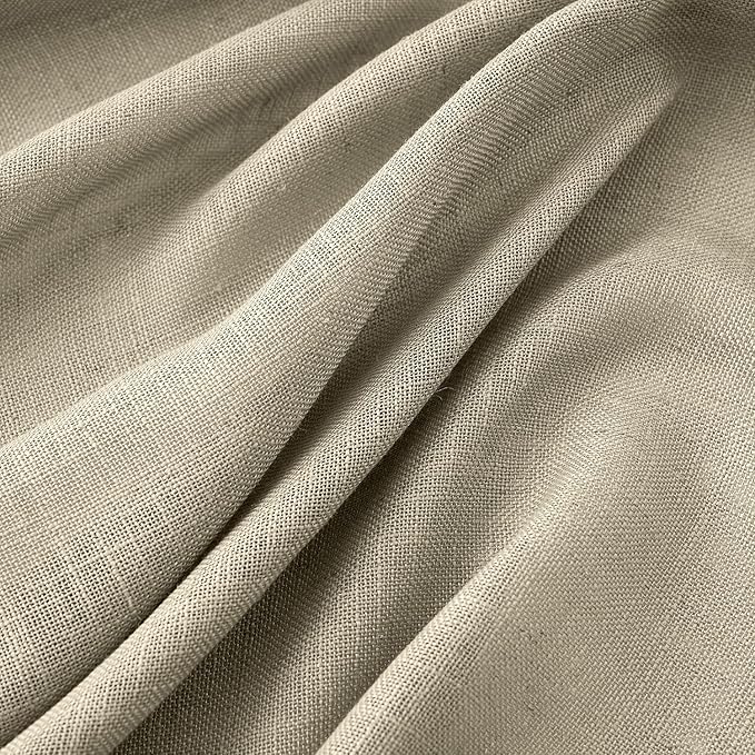 MIULEE Oatmeal Linen Curtains 52x90 Inch Long 2 Panels - Image 4