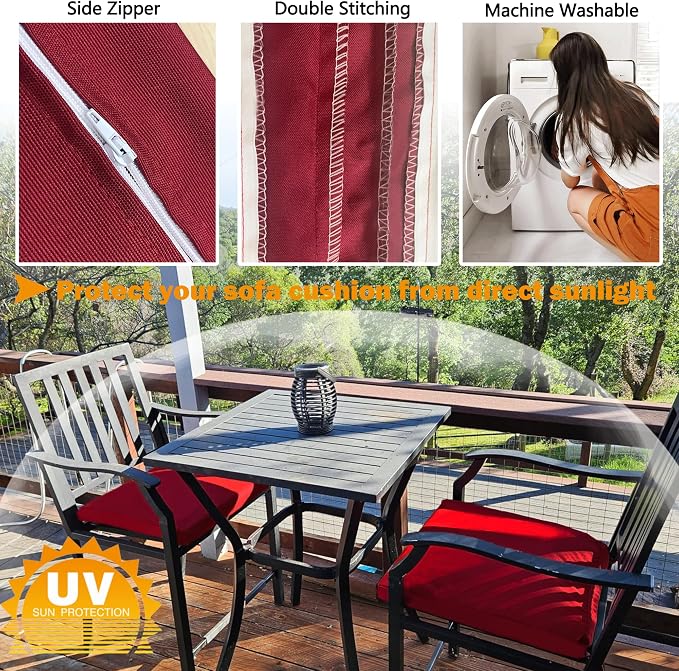 Sqodok Outdoor Cushion Covers 18x18 inch, Wicker Chair - Image 4