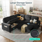LINSY HOME Sectional Sleeper Sofa Pull Out Couches - Image 4