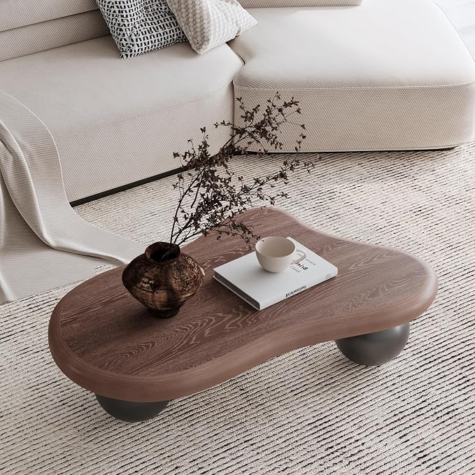 40" Cloud Coffee Table for Living Room Irregular Coffee Table Modern Low Coffee - Image 3