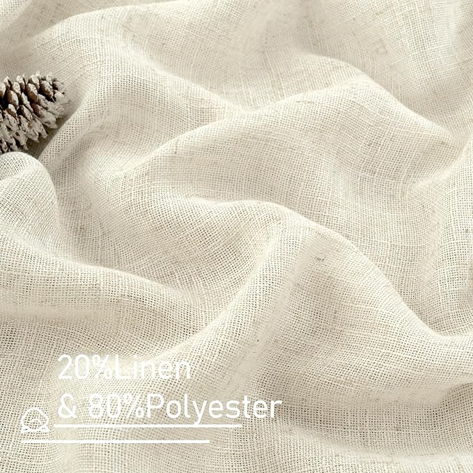 Linen Semi Sheer Curtains 72 Inch Length 2 Panels - Image 3