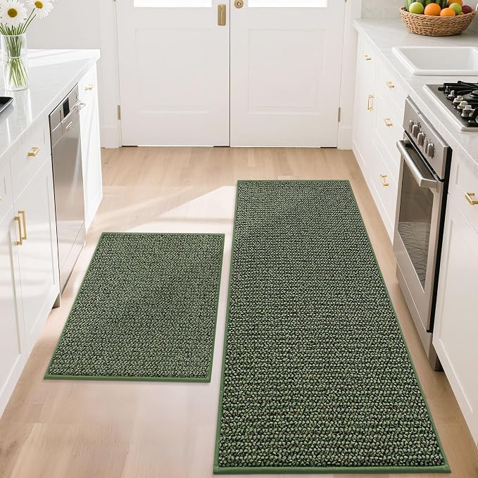 BEQHAUSE Kitchen Rugs and Mats 2PCS Non-Slip, Machine Washable Rugs by BEQHAUSE