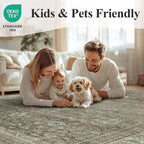 Schweek 6x9 Area Rug Brown Grey Non-Slip Washable Rugs - Image 8