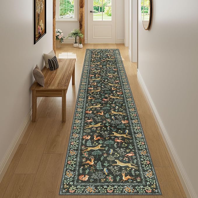 DUKINO 2x14 Runner Rug for Hallway, Soft Animal Washable Runner Rug, Low Pile - Image 5