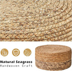 Cpintltr Ottoman Outdoor Sea Grass Stool Poufs Hand Woven Round Foot Stool - Image 6