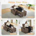 Auvsoce 3-in-1 Folding Convertible Sofa Bed Set of 2, Sleep Couch - Image 6