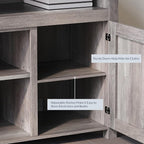 BELLEZE Modern 48 Inch Barn Door Wood TV Stand & Media Entertainment Center - Image 4