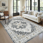 5x7 Area Rugs for Living Room, Large Washable Rug, Dining Room, Low Pile by Zesthome