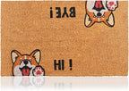 Coir Welcome Mat, Hi-Bye Dog, 24 x 36 in | 100% Natural Coir, Anti-Shedding by AmaruDoorMats