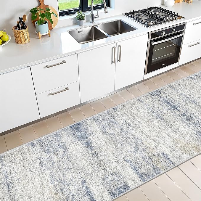 2'6 x 10' Runner Rug Non Slip, Washable Kitchen Rugs, Living Room, Long Rug - Image 5