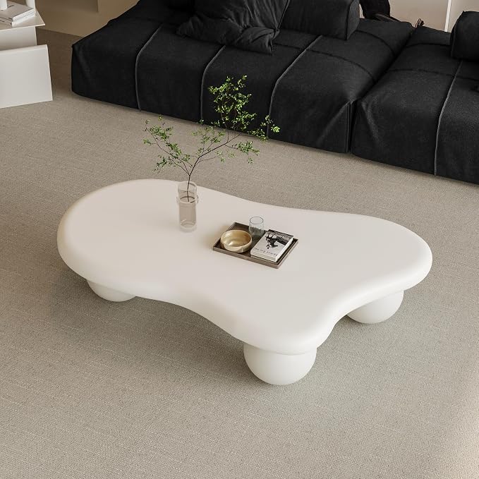 47.2" Cloud Coffee Table for Living Room Irregular Coffee Table Modern Low - Image 7