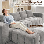 119" Boneless U-Shaped Sofa Couch - Image 4