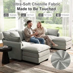 107" Cloud Couch Sectional, U Shaped Modular Sectional Sofa, 4-Seat Deep Seat - Image 6