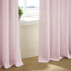 80 Inch Light Pink Pinch Pleated Semi Sheer Curtains 40x80 2 Panels Set | - Image 6