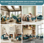 49" Small Loveseat Sofa for Small Spaces, Mid Century Modern Sofa, Linen - Image 6