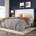 Allewie Full Size Velvet Bed Frame/Vertical Channel Tufted Wingback by Allewie