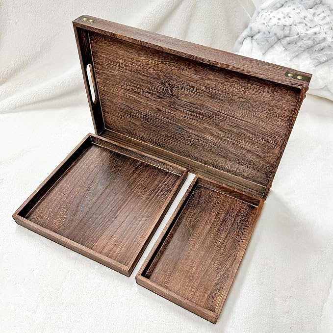 3-Piece Wooden Serving Tray Set - Image 7