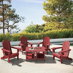 SERWALL Double Adirondack Side Table Set of 6, End Table- Red - Image 8