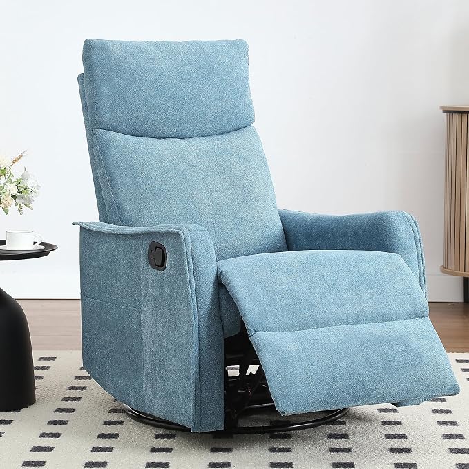 Trustyue Swivel Rocker Recliner Chair, 360° Swivel Recliner - Image 2