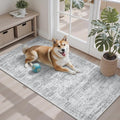 Soalmost 2x4 Washable Rugs for Kitchen, Small Area Rug Grey | Non-Slip Vintage by Soalmost