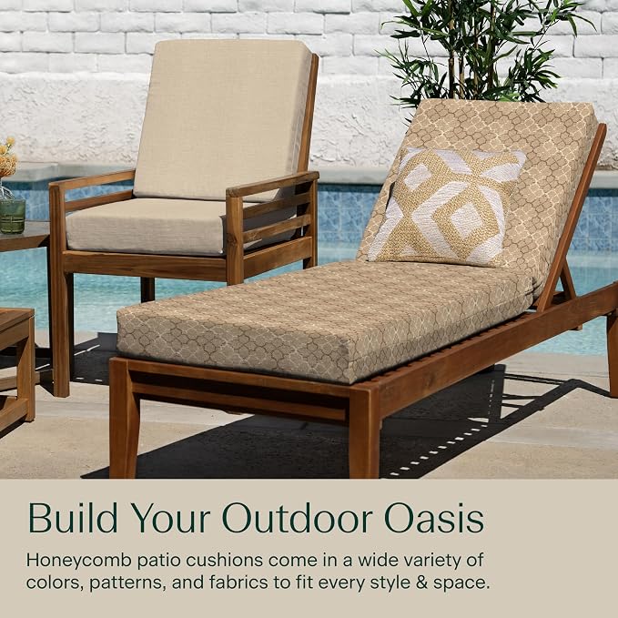 Honeycomb Outdoor Chaise Lounge Cushion - Image 4