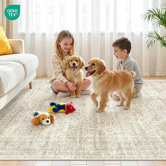5x7 Area Rugs for Living Room, Large Washable Rug, Dining Room, Low Pile - Image 9
