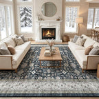 Washable 10x14 Area Rugs for LivingRoom Bedroom | Low Pile; Non Slip;Machine - Image 2