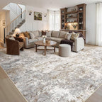 UERMEI 12x15 Area Rug Living Room Rugs Extra Large Brown Grey Carpet | Washable - Image 2