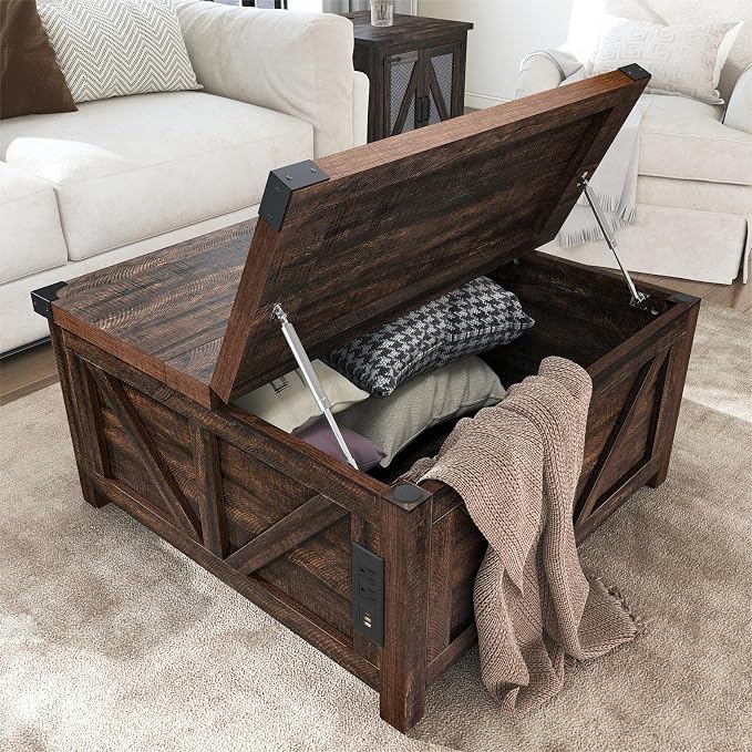 jimeimen Farmhouse Lift Top Coffee Table - Image 6