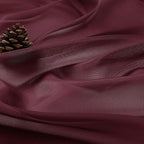 Burgundy Sheer Curtains 63 Inches Long 2 Panels Set, Light Filtering Sheer - Image 4