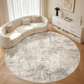 LOONGRUG Round Rug 8x8 Washable Large Neutral Modern Circle Rug | Abstract Soft by LOONGRUG