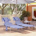 Outsunny Chaise Lounge Chair Outdoor Set of 2 - Image 9