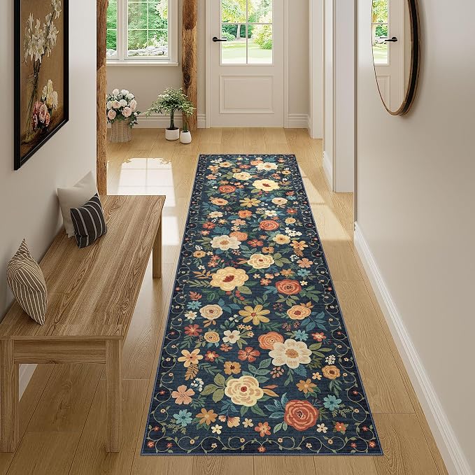 DUKINO 2x7 Runner Rug for Hallway, Soft Washable Rug Non Slip, Stain Resistant by DUKINO