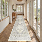 2.5x10 Kitchen Runner Rug Non Slip Vintage Washable Rugs, Carpet Runner - Image 3