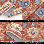 HEBE Boho Kitchen Rugs Set of 3, Non Slip Washable Kitchen Mats - Image 3