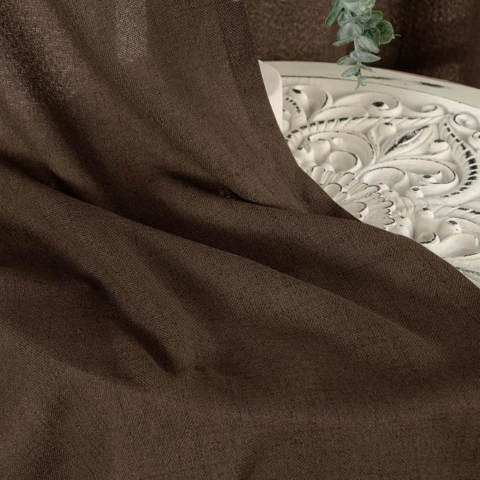 YoungsTex Brown Linen Curtains 45 Inches Length - Image 9