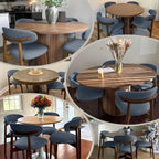 COLAMY Wooden Dining Chairs Set of 2, Modern Fabric Upholstered Dining Room - Image 3