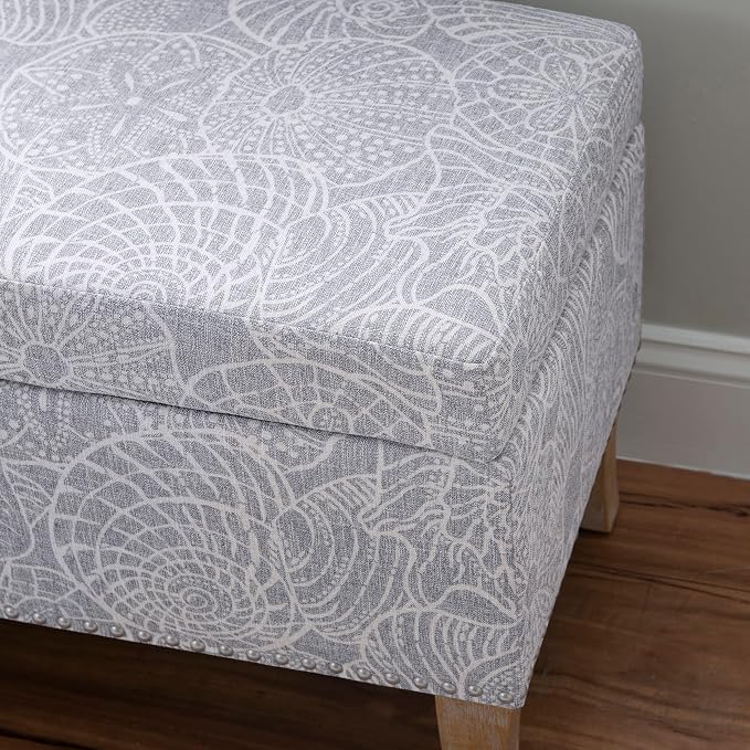 Linon Stone Upholstered Storage Stephanie Ottoman - Image 6