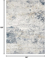 DMOYEST Area Rug Living Room Rugs 7x9 Washable Abstract Beige Blue Carpet | - Image 2
