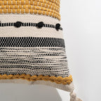 Boho Decorative Throw Pillow Cover 22x22 Square Yellow Mustard Accent - Image 8