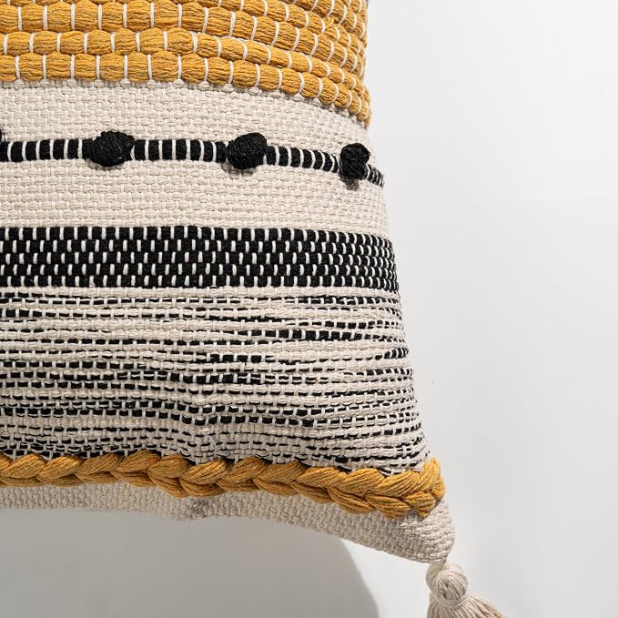Yellow Mustard Decorative Throw Pillow Cover 18x18 Square Boho Accent - Image 8