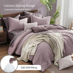Monbix Full Size Comforter Set, Lilac Bedding Comforter - Image 3