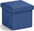 Ornavo Home Small Storage Ottoman Foldable Collapsible Cube Square Linen by OrnavoHome