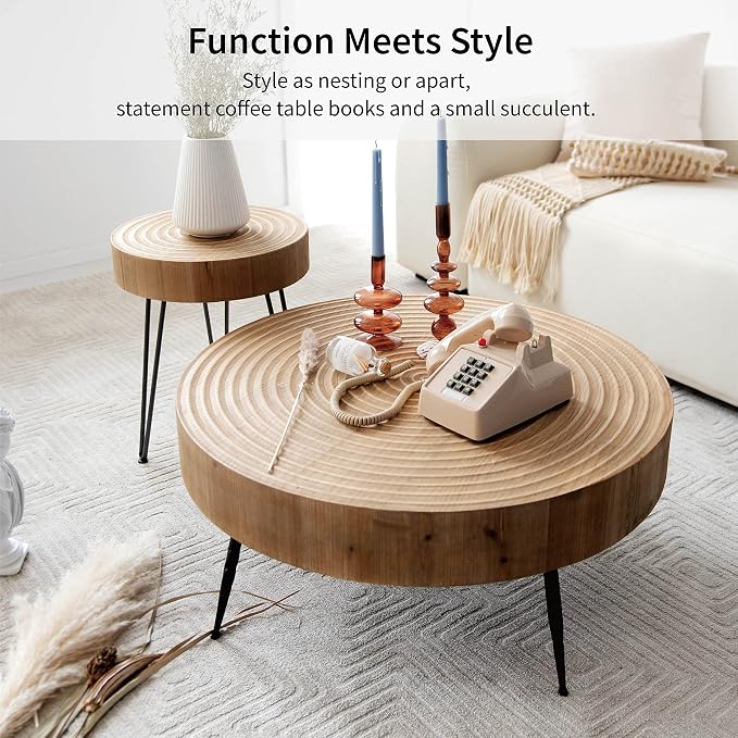2-Piece Boho Farmhouse Nesting Table - Image 3