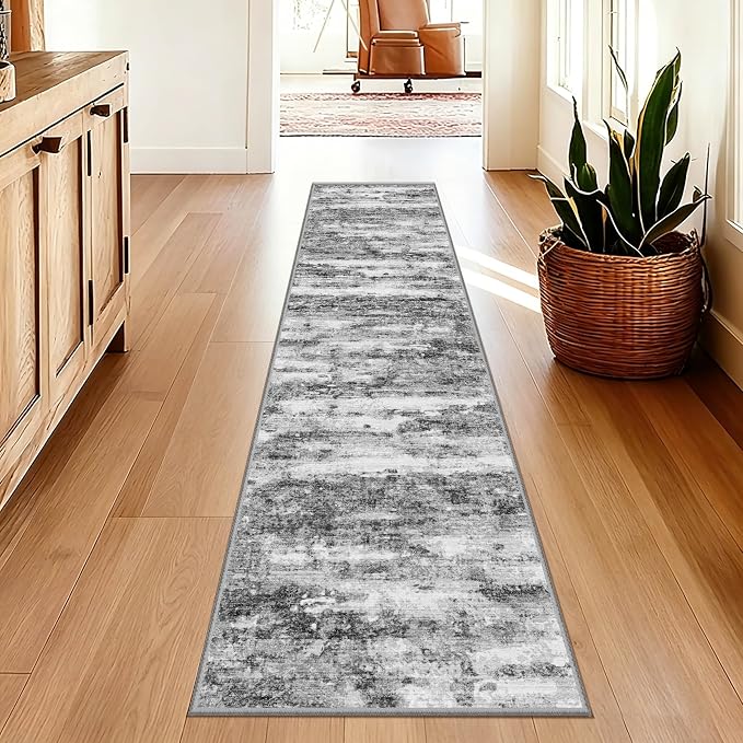 Washable Runner Rugs 3x10 Abstract Kitchen Runner Rug Non Slip Backing by Unknown