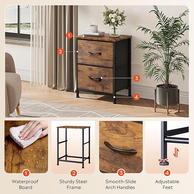 WLIVE Night Stand, Small Dresser - Image 5