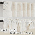 RYB HOME Linen Semi Sheer Curtains 63 inch Length - Image 2